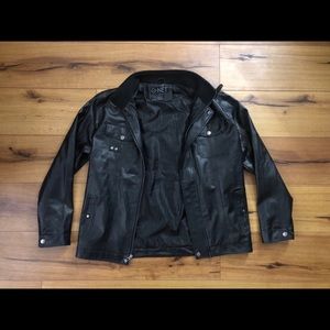 G-net black leather men’s jacket